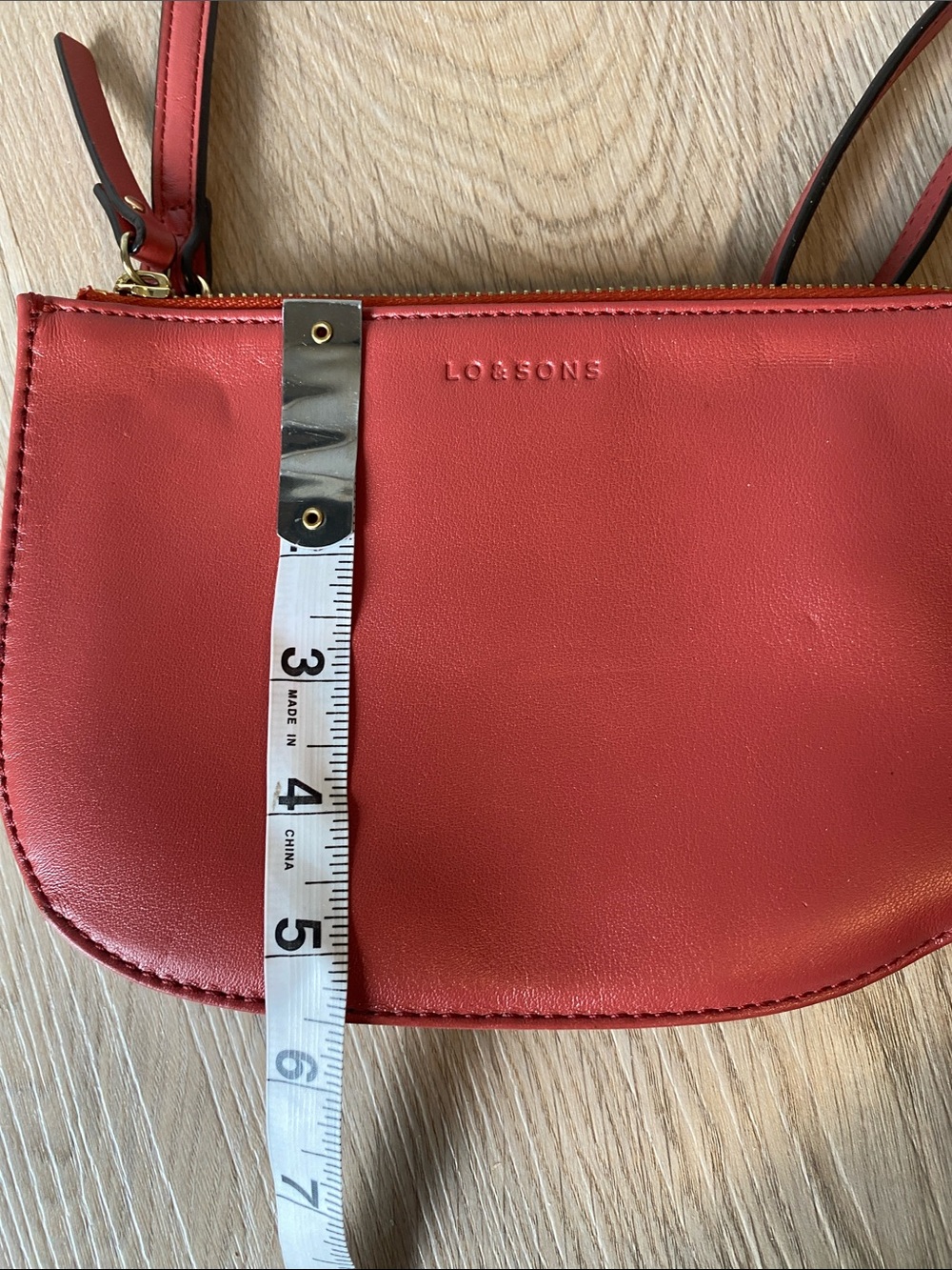 LO & SONS Waverley 2 Small Red Leather Convertible Crossbody Belt Bag Wristlet - Picture 13 of 13